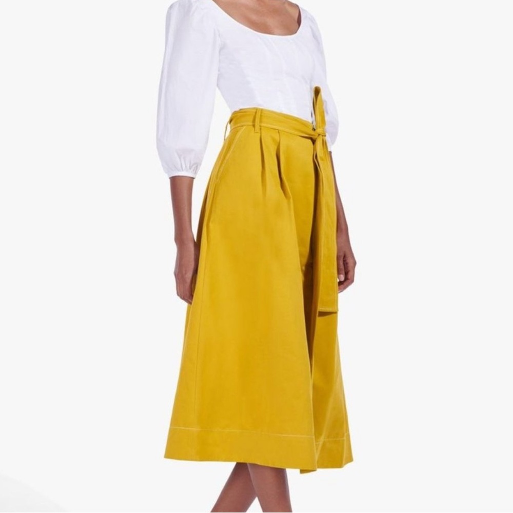 STAUD Mustard A-Line Skirt